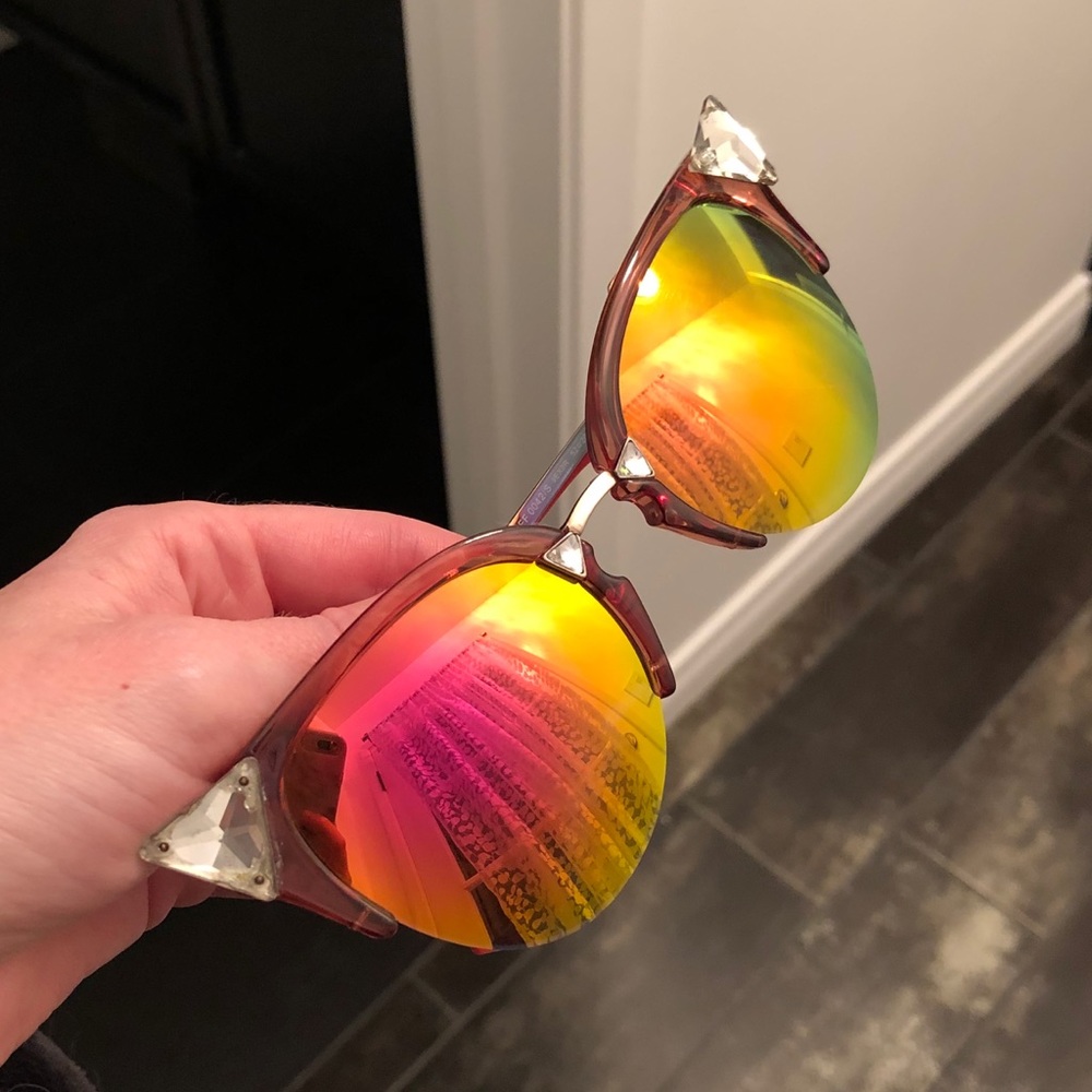 Fendi Iridia Crystal Cat Eye Sunglasses